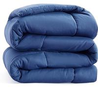 Casa Platino Double Duvet 10.5 Tog - Coverless Duvet with Corner Tabs, Box Stitched Quilt Microfibre Comforter, All Seasons, 200 x 200 cm - Dark Blue