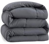 Casa Platino Double Duvet 10.5 Tog - Coverless Duvet with Corner Tabs, Box Stitched Quilt Microfibre Comforter, All Seasons, 200 x 200 cm - Grey