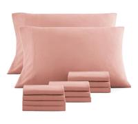Casa Platino Pillow Cases 12 Pack - 50x75 cm Standard Size - Pre-Washed Brushed Microfiber with Envelope Closure - Soft and Wrinkle-Free - Rose Dawn