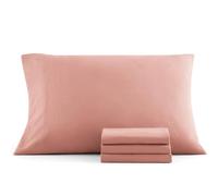 Casa Platino Pillow Cases 4 Pack - 50x90 cm King Size - Pre-Washed Brushed Microfiber with Envelope Closure - Soft and Wrinkle-Free - Rose Dawn