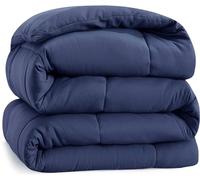 Casa Platino Single Duvet 10.5 Tog - All Seasons Coverless Duvet with Corner Tabs, Box Stitched Quilt, Microfibre Comforter, 135 x 200 cm - Navy