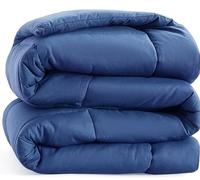 Casa Platino Single Duvet 10.5 Tog - All Seasons Coverless Duvet with Corner Tabs, Box Stitched Quilt, Microfibre Comforter, 135 x 200 cm - Dark Blue