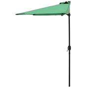 casa.pro Half Parasol 'Eger' Ø300cm - Balcony Crank Umbrella With Half-round Steel Frame and Polyester 160g/m² in Green
