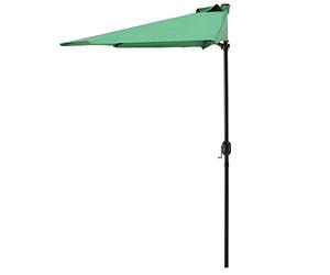 casa.pro Half Parasol 'Eger' Ø300cm - Balcony Crank Umbrella With Half-round Steel Frame and Polyester 160g/m² in Green