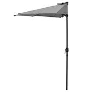 casa.pro Half Parasol 'Eger' Ø300cm - Balcony Crank Umbrella With Steel Frame, Polyester 160g/m² in Grey