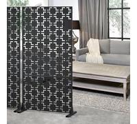 casa.pro Partition wall Basciano Room divider 180 x 90 cm Privacy screen outdoor indoor Terrace Balcony steel screen Black