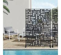 casa.pro partition wall Bernalda room divider 180 x 120 cm balcony screen outdoor indoor room divider terrace garden steel screen free-standing black