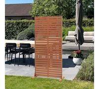 casa.pro Partition wall Nodepp Room divider 180 x 90 cm Privacy screen outdoor indoor Terrace Balcony Corten steel screen Noble rust