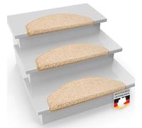 casa pura Barcelona Stair Treads Rectangular High Pile Stair Mats - 1 pcs Pieces, Beige (65 x 23.5 cm)