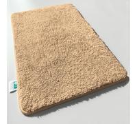 casa pura Deep Pile Soft Bath Mat, High Pile Fluffy Bathroom Rug (Beige, 70 x 120 cm) Non-slip Machine Washable Bathroom Floor Mat Rug, Large Shaggy Bath Mat Carpet Rug Runner