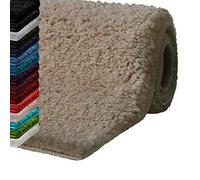 casa pura Deep Pile Soft Bath Mat, High Pile Fluffy Bathroom Rug (Beige, 80 x 150 cm) Non-slip Machine Washable Bathroom Floor Mat Rug, Large Shaggy Bath Mat Carpet Rug Runner