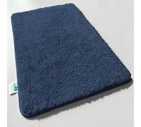 casa pura Deep Pile Soft Bath Mat, High Pile Fluffy Bathroom Rug (Navy Blue, 80 x 150 cm) Non-slip Machine Washable Bathroom Floor Mat Rug, Large Shaggy Bath Mat Carpet Rug Runner