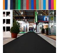 casa pura Exhibition Carpet Aisle Runner (up to 40 metres) VIP Carpet Runner, Wedding and Event Carpet Rolls, Flame-Retardant, Private and Commercial (Black, 2 m x 10 m)