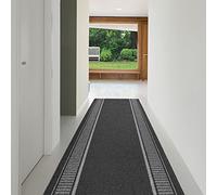 casa pura Hallway Runner Rug - Kitchen Carpet | Anthracite - 67 x 100 cm | Non Slip Hall Runner - No Shedding, Flattening or Fraying | Promenade Collection