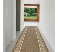 casa pura Hallway Runner Rug - Kitchen Carpet | Brown - 67 x 100 cm | Non Slip Hall Runner - No Shedding, Flattening or Fraying | Promenade Collection