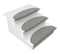 casa pura London star savings set, stair mats 1 pcs, 11 colours neatly connected, strong attachment, sturdy angled rail, Light grey, 24x65 cm