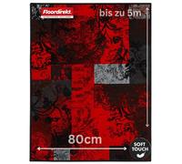 casa pura Modern Design Carpet Runner Rug in Vibrant Colours | Hallway Floor Runner Mat, Short Pile Rug, Kitchen Runner, Polyamide, Black/Red, 80x200cm (WxL)