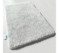 Casa Pura Sky Soft Long Pile Bath Mat | Soft and Fluffy Shaggy Look | Non-Slip Washable | Certified to Oeko-Tex 100 | White, 70 x 120 cm