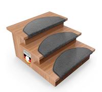 casa pura Stair mat dynasty velour, semi-circle or square, in 7 colours, Nylon, silver grey, Stufenmatte halbrund 1 pcs