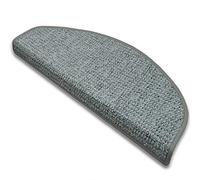 casa pura Stair Treads Mats - Non-Slip Stair Mat | 2 Shapes | With Matching Runners | Adhesive Stair Pads | Grey, Semi-Circle (15 Piece) | Grey - 23.5x65cm