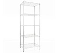casa pura Steel Shelving Rocky - Kitchen Shelves | White - 5 Tier, 90 x 60 x 200 cm | Multipurpose Storage System with Adjustable Shelving | Shelves for bathroom