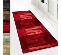 casa pura Via Veneto Carpet Runner for Kitchen, Hallway & Living Room, Carpet Runner, Made to Measure, Sold by the Metre, Hallway Rug, Kitchen Runner, Bridge, Living Room Rug, 80 x 500 cm, 4 m², Red