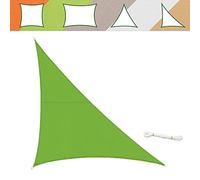 casa pura Waterproof Sun Shade Sail, Garden Sun Shade (Light Green, 5 x 5 x 7 m) Triangular Outdoor Garden Patio Sun Shade Canopy Awning, Water Repellent UV Resistant Garden Shade with Fixing Rope