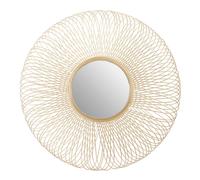 casa round wall mirror in gold twisted wired frame