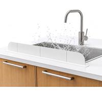 CASA STARLET Premium Silicone Kitchen Sink Water Splash Guard 30" - NO Suction Cups, Ultra Wide (Gray/White) - Made in Korea (Ultra Wide Eco White / 4 Options)