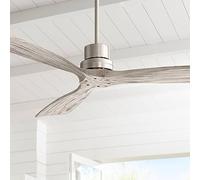 Casa Vieja Delta-Wing DC Modern Ceiling Fan with 3 Blades, Remote Control, Brushed Nickel, Silver, Grey, Solid Wood, for Patio, Outdoor, Home, Porch, Gazebo