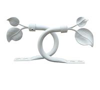 CasaARNO Matte White Curtain Holdbacks Leaf Shaped Set of 2 Wall Mounted Window Drapery Metal Holdback Tieback Hooks