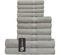 Casabella 10 Piece Luxury Soft Towel Bale Set Face Hand Bath Bathroom Towels_Ivory_10 Pieces