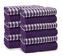 Casabella 100% Cotton Kitchen Towels 50x70 cm Pack of 12 Wonder Dry Tea Towels for Kitchen, Highly Absorbent Dish Cloths for Washing up, Soft & Thick Wash Cloths, Purple Tea Towels Kitchen Cloth