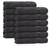 Casabella 12 Pack Flannel Face Cloth - 100% Cotton Face Towels Soft & Absorbent Super Quality Washcloths 30x30CM, Fingertip Towels for Makeup Removal & Cleansing - Grey Face Cloth