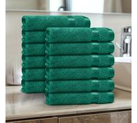 Casabella 12 Pack Flannel Face Cloth - 100% Cotton Face Towels Soft & Absorbent Super Quality Washcloths 30x30CM, Fingertip Towels for Makeup Removal & Cleansing - Jade Face Cloth