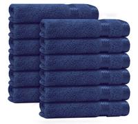 Casabella 12 Pack Flannel Face Cloth - 100% Cotton Face Towels Soft & Absorbent Super Quality Washcloths 30x30CM, Fingertip Towels for Makeup Removal & Cleansing - Royal Face Cloth