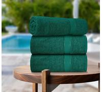 Casabella Pack of 3 Super Jumbo Extra Large Bath Sheet Towels100% Cotton 90cm x 180cm_Jade Green