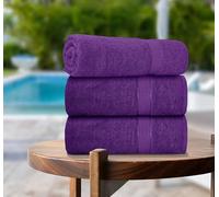 Casabella Pack of 3 Super Jumbo Extra Large Bath Sheet Towels100% Cotton 90cm x 180cm_Purple