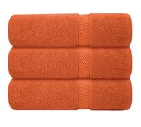 Casabella 3 Pc Bath Towel Set - 100% Cotton, Soft & Absorbent Large Bath Towels, 70x130 cm, Premium Quality Towel Set,Hotel Qualty Bathroom Towels Set, Travel Towel, Beach Towel, Bath Towels, Orange