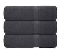 Casabella 3 Pc Bath Towel Set - 100% Cotton, Soft & Absorbent Large Bath Towels, 70x130 cm, Premium Quality Towel Set,Hotel Qualty Bathroom Towels Set, Travel Towel, Beach Towel, Bath Towels, Grey
