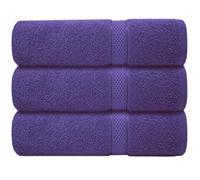 Casabella 3 Pc Bath Towel Set - 100% Cotton, Soft & Absorbent Large Bath Towels, 70x130 cm, Premium Quality Towel Set,Hotel Qualty Bathroom Towels Set, Travel Towel, Beach Towel, Bath Towels, Purple
