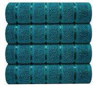 Casabella 4 Pk Bath Sheet Towel Set 80x140 cm-Luxury 100% Cotton, Highly Absorbent & Hotel Quality Towel-Extra Large Bath Towels, Super Soft Bathroom Towels Set of 4 Jade Jumbo Bath Sheets