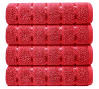 Casabella 4 Pk Bath Sheet Towel Set 80x140 cm-Luxury 100% Cotton, Highly Absorbent & Hotel Quality Towel-Extra Large Bath Towels, Super Soft Bathroom Towels Set of 4 Red Jumbo Bath Sheets