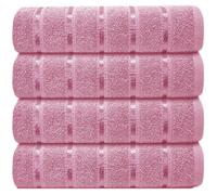 Casabella 4 Pk Bath Sheet Towel Set 80X140 Cm-Luxury 100% Cotton, Highly Absorbent Towel-Extra Large Bath Towels Pink