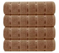 Casabella 4 Pk Bath Sheet Towel Set 80X140 Cm-Luxury 100% Cotton, Highly Absorbent Towel-Extra Large Bath Towels Truffle