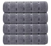 Casabella 4 Pk Bath Sheet Towel Set 80X140 Cm-Luxury 100% Cotton, Highly Absorbent Towel-Extra Large Bath Towels Silver