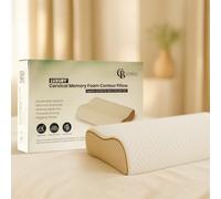 Casabella Advanced Cervical Memory Foam Pillow - Orthopedic Contour for Neck & Shoulder Pain Relief - Ergonomic Support for Side & Back Sleepers, Stops Snoring, Includes Hypoallergenic Cover
