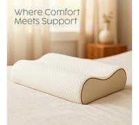 Casabella Advanced Cervical Memory Foam Pillow, Orthopedic Contour For Neck & Shoulder Pain Relief, Side & Back Sleepers