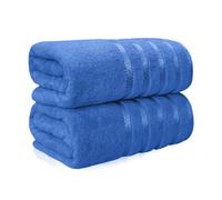 Casabella Bath Sheets - Luxury 2 Pack Bathsheet 90x180 cm - 100% Cotton Towels - Quick Dry Extra Large Bath Towel - Super Soft Highly Absorbent Jumbo Bath Sheet - Large Bathroom Towels - Blue