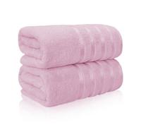 Casabella Bath Sheets - Luxury 2 Pack Bathsheet 90x180 cm - 100% Cotton Towels - Quick Dry Extra Large Bath Towel - Super Soft Highly Absorbent Jumbo Bath Sheet - Large Bathroom Towels - Pink